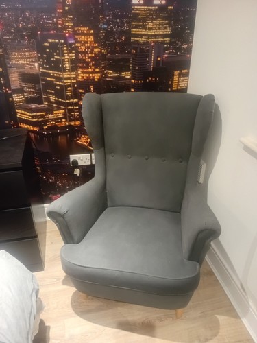 Grey wingback armchair and - wingback,