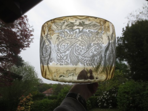 Vintage glass amber pendant - vintage,