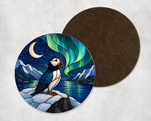 Puffin bird northern lights - northern,