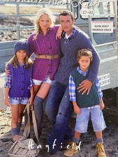 Hayfield Book 389 Favourite Aran Knits 4 15 Family Patterns Sweaters Cardigans