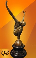 ART DECO BRONZE FIGURINE DIVER SCULPTURE STATUE MALE NUDE SPORTS DIVING FIGURE