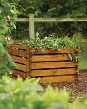Wooden Composter Garden Compost Bin Rowlinson 439L From Sustainable Materials