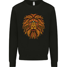 Mandala Art Lion Kids Sweatshirt Jumper