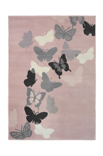 Butterfly rug pink blush cream - rug,