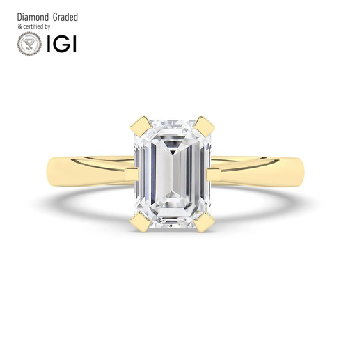 Emerald diamond engagement - emerald,