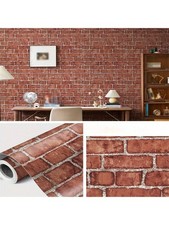Red Brick Effect Wallpaper Self Adhesive Rustic Loft Style Wall Covering