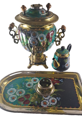 Vintage russian samovar - vintage, set