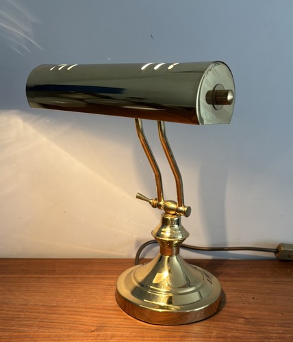 Vintage brass bankers lamp - bankers,