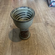Vintage Antique Stoneware Goblet by Tremar Pottery 1970s Cornwall Stoneware