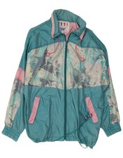 CAMPAGNOLO Mens Loose Fit Hooded Rain Jacket UK 36 Small Blue Colourblock AZ02