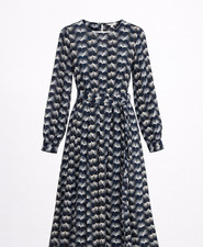 Per Una M&S Navy Leaf Print