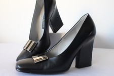 Patrick Cox Black Leather Cover Shoes  Heels Classic Contemporary Style 38 (5)