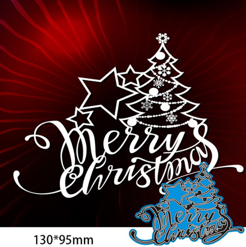 Merry christmas tree metal - merry,