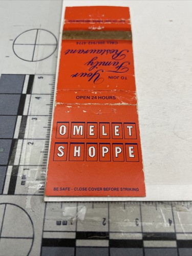 Vintage matchbook cover omlet - matchbook,