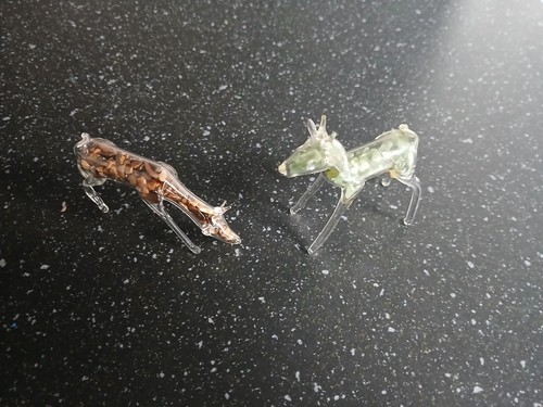 Glass deer figurines - figurines, filled