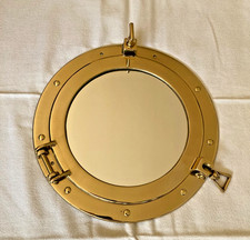 nautical solid brass porthole mirror new boxed 29cm diameter