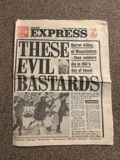 Vintage Daily Express Newspaper 1979 IRA Mountbatten death Royalty Headline 