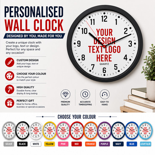 Personalised wall clock custom - wall,
