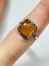 TJC silver and amber ring new