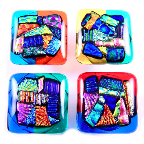 Dichroic glass cabinet - glass, knobs