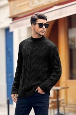 mens knitted jumper cable knit k pullover winter knitwear Various Colours & Size