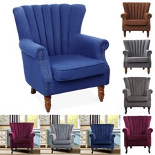 Velvet/Linen Armchair Lounge