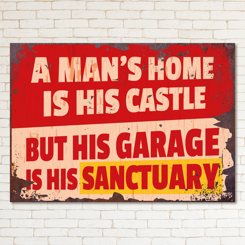 Mans home retro metal - a, sign