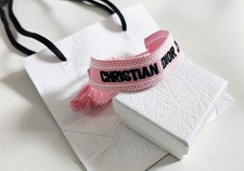 j'adore Christian Dior Fabric Friendship Bracelet Authentic Designer New Pink 