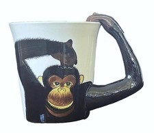 Monkey Hand Painted Coffee Mug