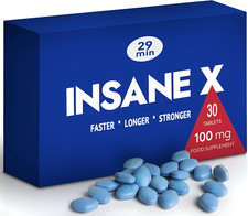 30 INSANE X - Extra Strong Pills Premium 100mg Ultra Blue Pills Men Fast-Acting 