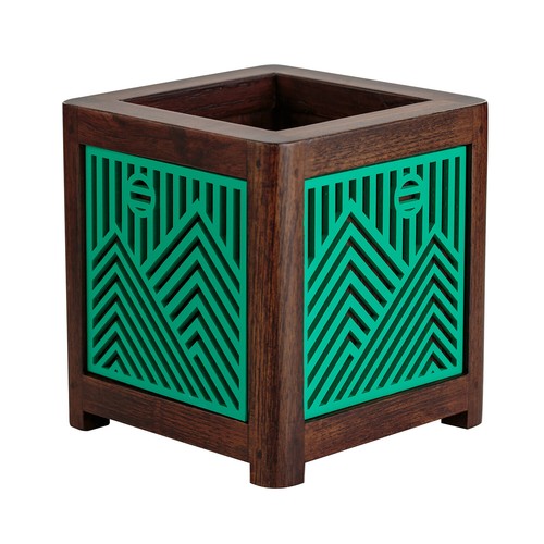 Teak wood flower pot - wood,