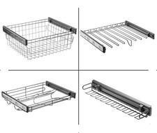 Soft close pull out wardrobe wire basket, Shoe rack, Trouser drawer, Ties hanger