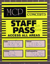 U2 Pass Ticket Original Staff