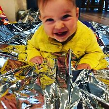 Tummy Time Sensory Foil Space Blanket Educational  Group Play Baby
