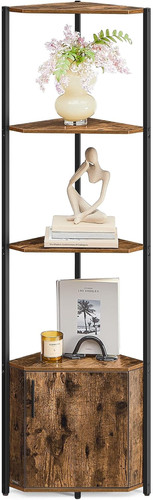 Rustic tier corner shelf - rustic, 5-tier