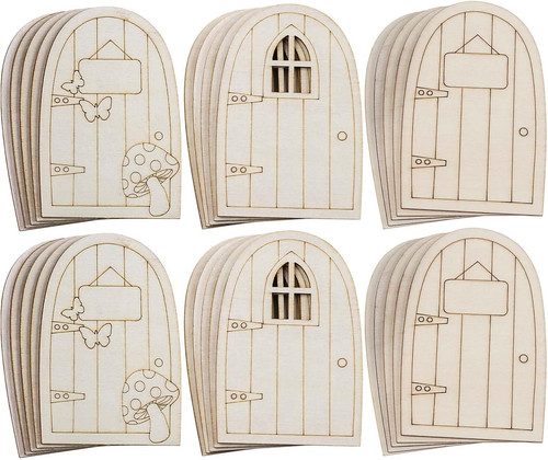 Unpainted wooden fairy door - unpainted,