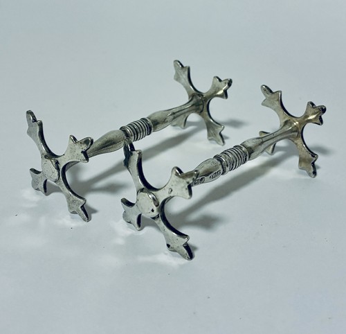 Pair antique solid sterling - pair,