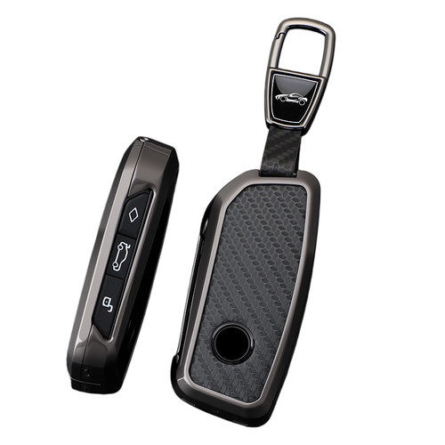 Metal leather key fob - metal,
