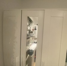 IKEA BRIMNES WARDROBE WITH 3 DOORS WHITE 117 X 190CM in Good condition, Mirrored