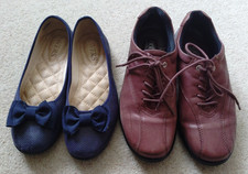 2 pairs of shoes Hotter Tone Size 4.5 & Pavers Ballet Style Size 4