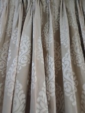 Bespoke  woven damask lined gold full length curtains~Beautiful~