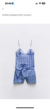 Zara Blue Striped Creased