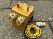 Yellow 110-Volts 16A 4-Way Splitter Junction Box with Extension Cable