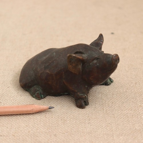 Vera lwowski bronze lying - bronze, pig