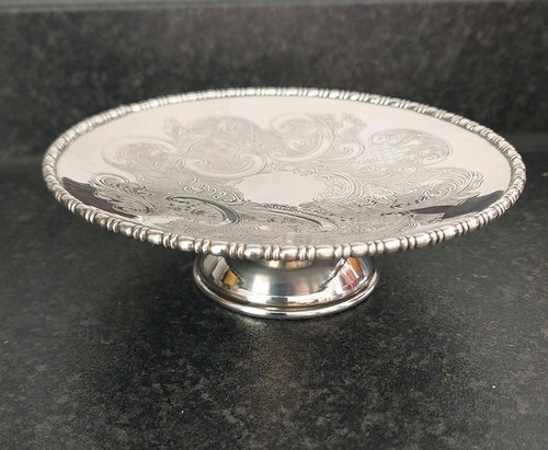 Mini silver cake stand - silver, vintage