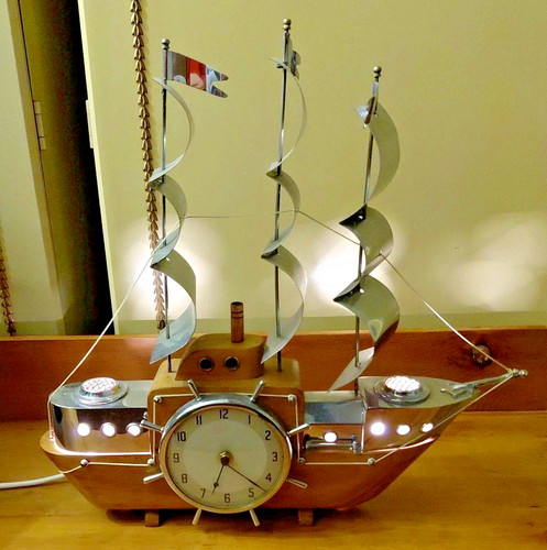 Vintage 1950s wood chrome - wood,