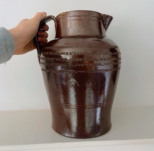 Stoneware ale jug salt - jug, glazed
