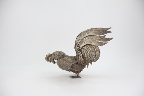 Antique silver rooster - antique,
