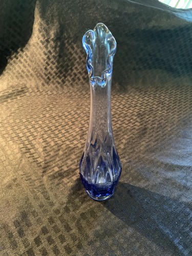Vintage blue bud vase - blue, 9.5"