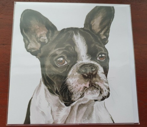 French bulldog greetings - french, card